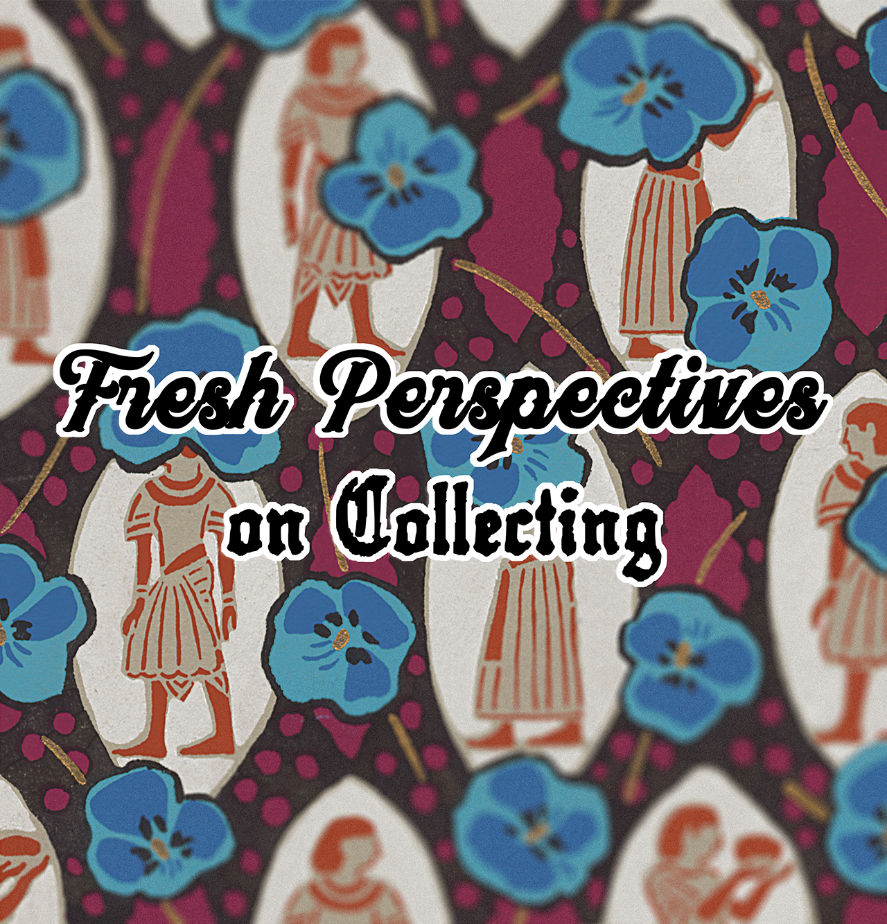 A vintage-style patterned image with text saying