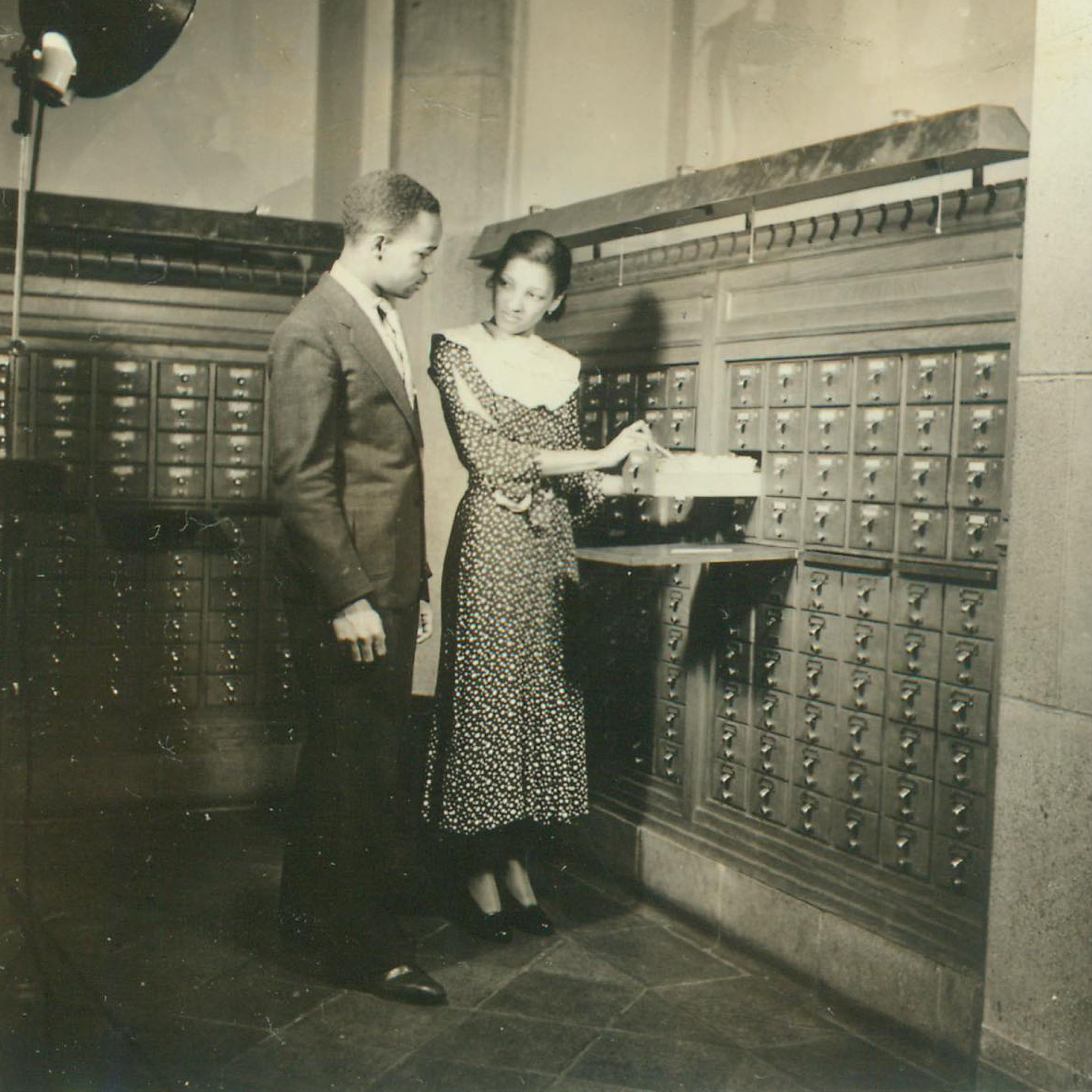 Kenneth F. Space, “Fisk University, Students at Library Card Catalog” (Tennessee, 1936–1937). US National Archives.